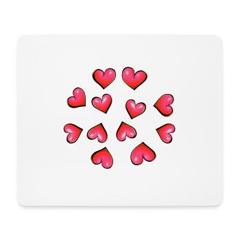 hearts pattern pink heart pink - Mouse Pad (horizontal) - white - Front