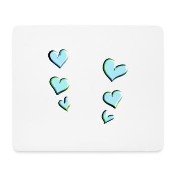 blaue herzen muster liebe - Mousepad (Querformat) - Weiß - Vorne