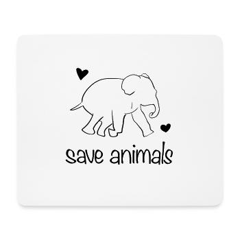sauver les animaux animal éléphant militants des droits des animaux - Tapis de souris (format paysage) - blanc - Devant