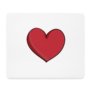 red cartoon heart symbol love - Mouse Pad (horizontal) - white - Front