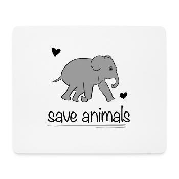 sauver les animaux animal éléphant bien-être animal - Tapis de souris (format paysage) - blanc - Devant