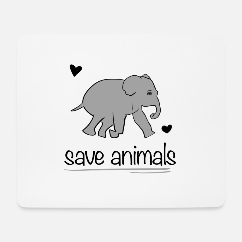 rette Tiere Tier Elefant Tierschutz - Mousepad (Querformat) - Weiß