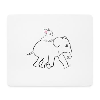 Animal Lapin Bébé Éléphant Symbole - Tapis de souris (format paysage) - blanc - Devant