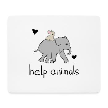 sauver des animaux animal éléphant lièvre militant des droits des animaux - Tapis de souris (format paysage) - blanc - Devant