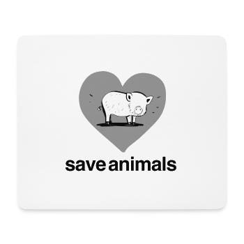 Save Animals Heart Pig Animal - Mouse Pad (horizontal) - white - Front