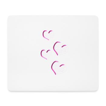 vier herzen glitzer glanz - Mousepad (Querformat) - Weiß - Vorne