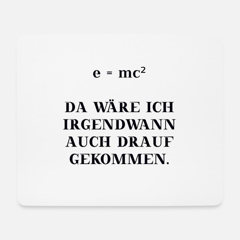 e = mc² lustig witzig Mathe Physik Geschenkidee - Mousepad (Querformat) - Weiß