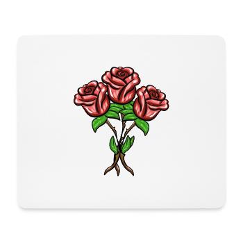 Trois roses plante plante rouge - Tapis de souris (format paysage) - blanc - Devant
