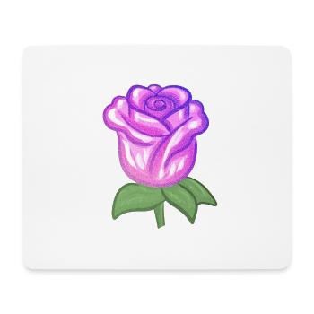 lila pflanze blume rose glitzer blüte - Mousepad (Querformat) - Weiß - Vorne
