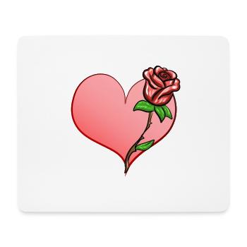 rose blume herz form symbol - Mousepad (Querformat) - Weiß - Vorne