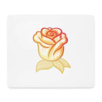 goldene pflanze blume rose glitzer - Mousepad (Querformat) - Weiß - Vorne
