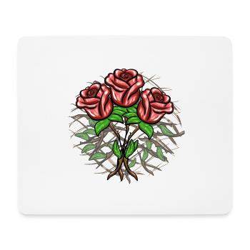 Crosses Pattern Cross Plants Roses - Mouse Pad (horizontal) - white - Front
