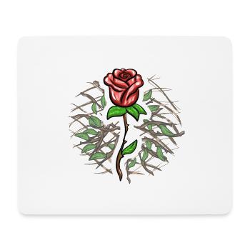 Crosses Pattern Cross Rose Plant Symbol - Mouse Pad (horizontal) - white - Front