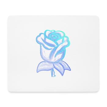 Rose flower flower blue - Mouse Pad (horizontal) - white - Front