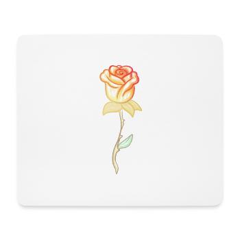 Fleur de rose de plante dorée - Tapis de souris (format paysage) - blanc - Devant