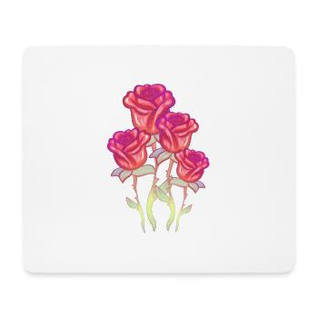 rote blumen blume rose glitzer - Mousepad (Querformat) - Weiß - Vorne