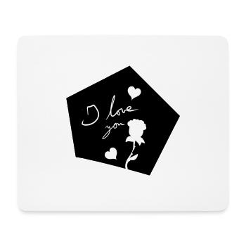 ich liebe dich symbol form blume - Mousepad (Querformat) - Weiß - Vorne