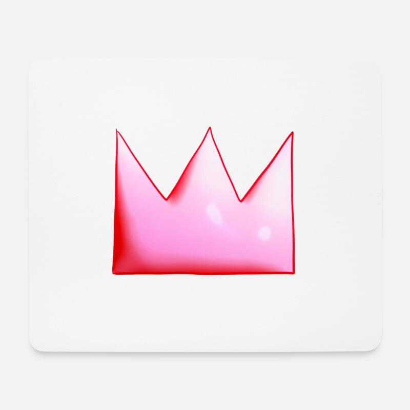 pinke krone cartoon symbol form - Mousepad (Querformat) - Weiß