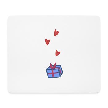 Gift Symbol Christmas Hearts Blue - Mouse Pad (horizontal) - white - Front