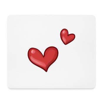 zwei rote herzen herz - Mousepad (Querformat) - Weiß - Vorne