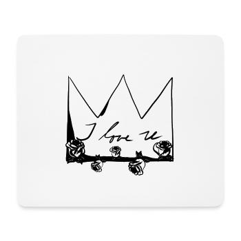Grey crown Roses flowers I love you - Mouse Pad (horizontal) - white - Front