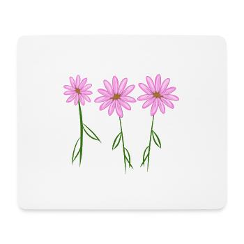 Trois plantes à fleurs roses - Tapis de souris (format paysage) - blanc - Devant