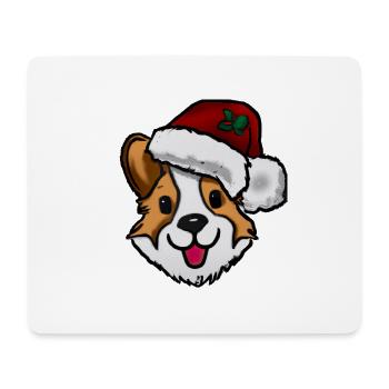 Süßer Corgi mit Weihnachtsmütze Weihnachten - Mousepad (Querformat) - Weiß - Vorne