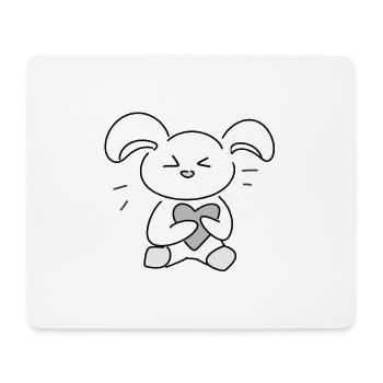 Hase Teddy Tier Süß Herz symbol - Mousepad (Querformat) - Weiß - Vorne