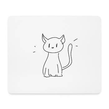 Katze Tier Symbol Cartoon Haustier - Mousepad (Querformat) - Weiß - Vorne