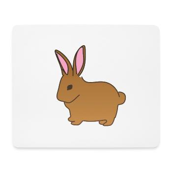 Rabbit animal symbol mammal brown - Mouse Pad (horizontal) - white - Front