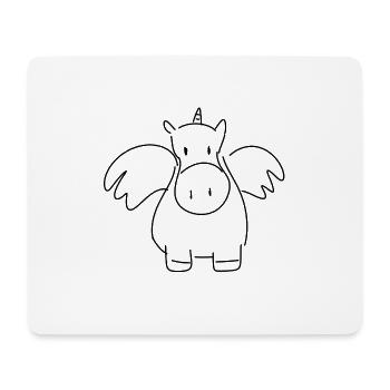 Einhorn Tier Symbol Cartoon Pferd - Mousepad (Querformat) - Weiß - Vorne