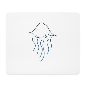 Symbole méduse animal marin bleu - Tapis de souris (format paysage) - blanc - Devant
