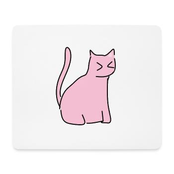 Katze Tier symbol Haustier rosa - Mousepad (Querformat) - Weiß - Vorne