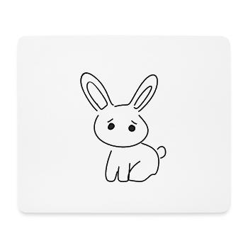Lapin Animal Symbol Cartoon - Tapis de souris (format paysage) - blanc - Devant