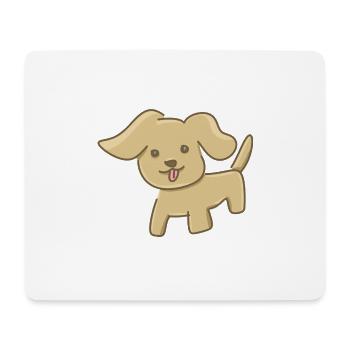 Hund symbol Haustier tier cartoon braun - Mousepad (Querformat) - Weiß - Vorne