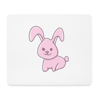 Symbole animal lapin rose doux - Tapis de souris (format paysage) - blanc - Devant