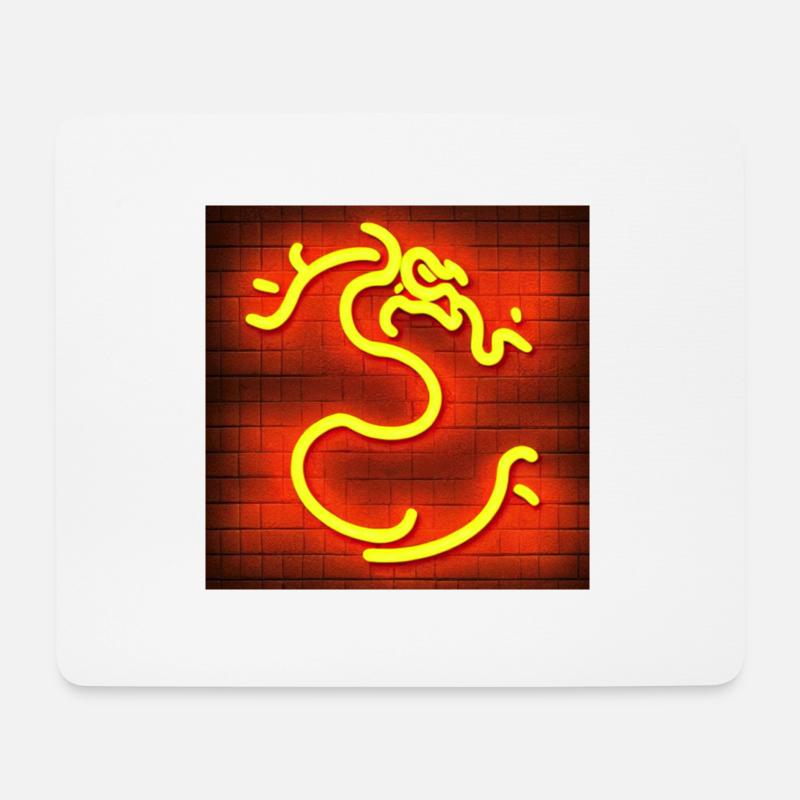 Drache - Mousepad (Querformat) - Weiß