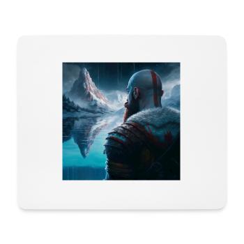 Kratos in front of the mountains - Mouse Pad (horizontal) - white - Front