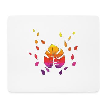 Monstera fliegende Blätter bunt Geschenkidee - Mousepad (Querformat) - Weiß - Vorne