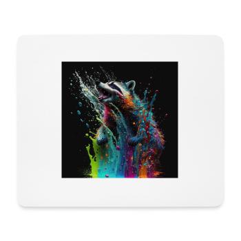 Colored raccoon, unique design - Mouse Pad (horizontal) - white - Front