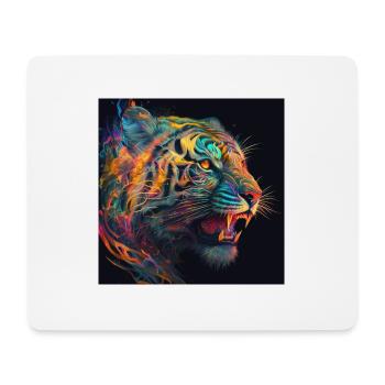 Farbiger Tiger, einzigartiges Design - Mousepad (Querformat) - Weiß - Vorne