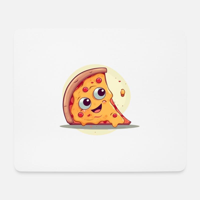 HappyPizzSlice - ThePizzfather - Mousepad (Querformat) - Weiß