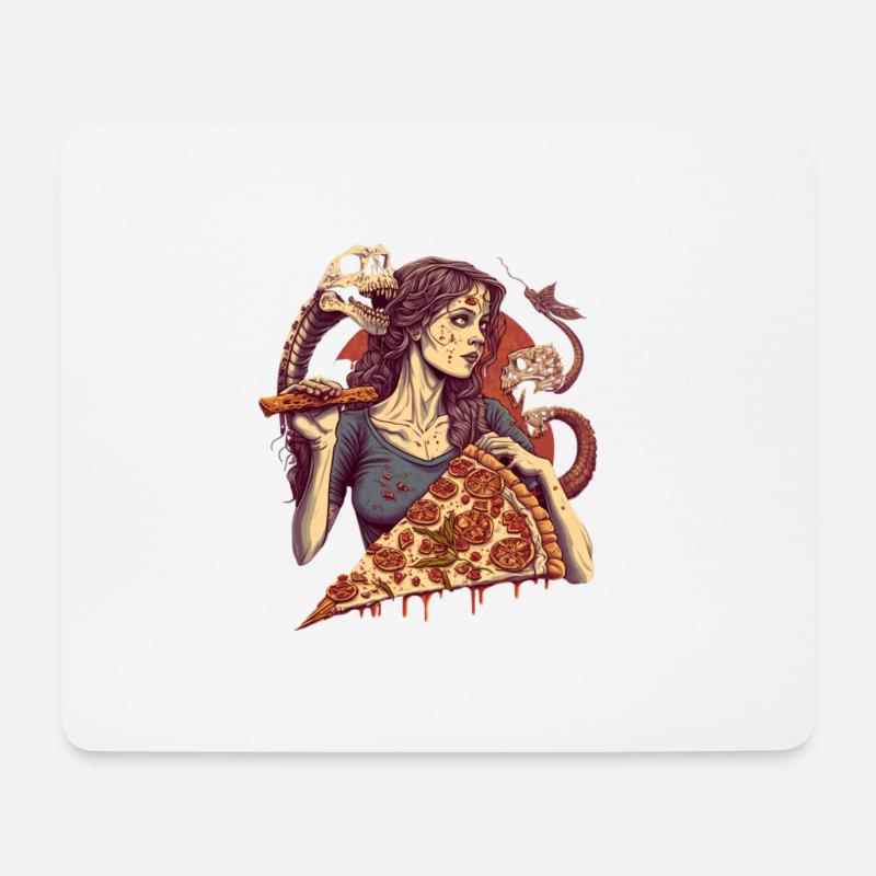 SnakeDevilsSlice - ThePizzfather - Mousepad (Querformat) - Weiß