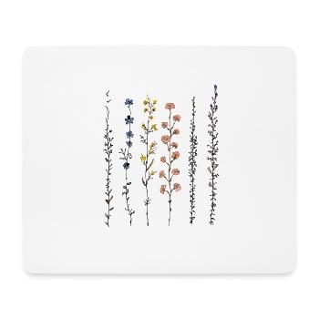 Minimalist Floral Watercolors - Mouse Pad (horizontal) - white - Front
