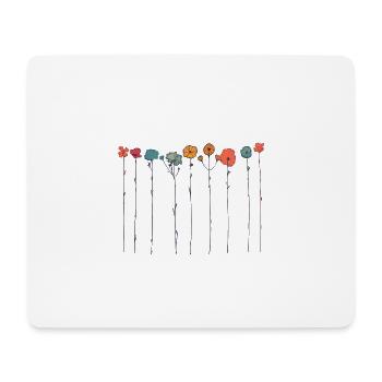 Elegante botanische Linienkunst - Mousepad (Querformat) - Weiß - Vorne