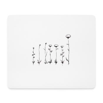 Art floral linéaire serein - Tapis de souris (format paysage) - blanc - Devant
