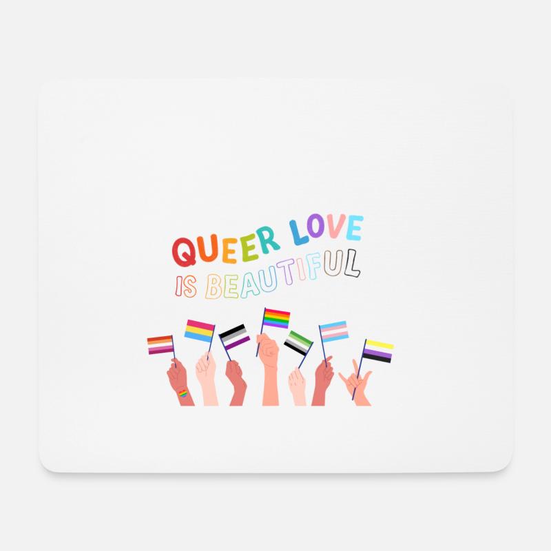 Queer Love Is Beautiful - Mousepad (Querformat) - Weiß