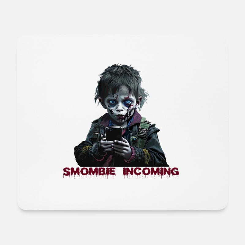 smombie incoming - Mousepad (Querformat) - Weiß