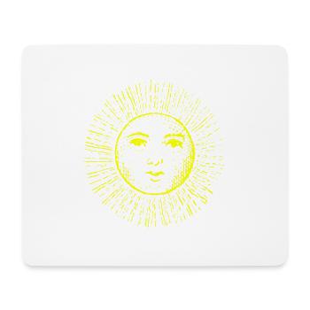 sun face spirit neon yellow sun god yoga - Mouse Pad (horizontal) - white - Front