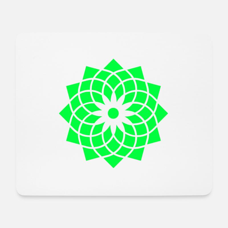 heilige geometrie yoga lebensblume neon symbol - Mousepad (Querformat) - Weiß